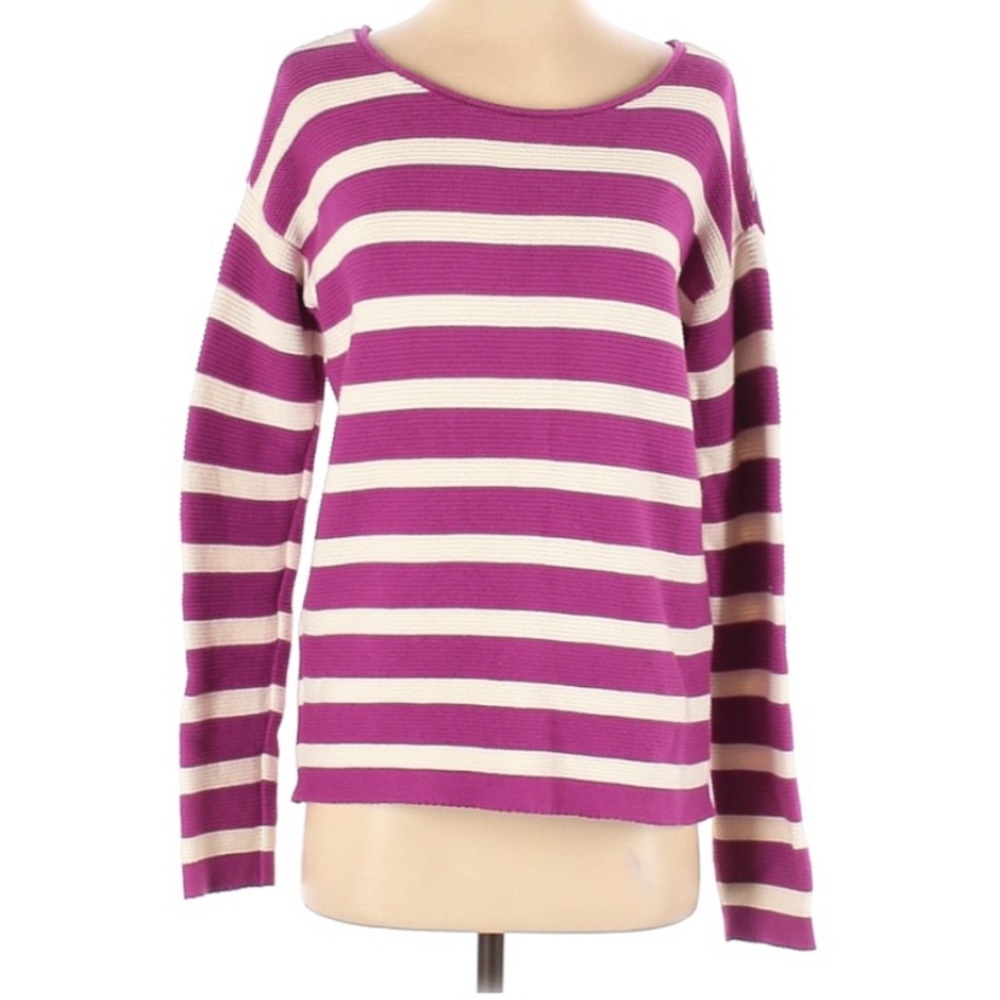 gap // fuchsia striped knit sweater